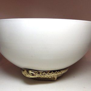 Nate Berkus/ Metal Snake Bowl Center/ Fruit Bowl/ Brass